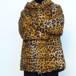 Water Repellent Printed Coat Leopard